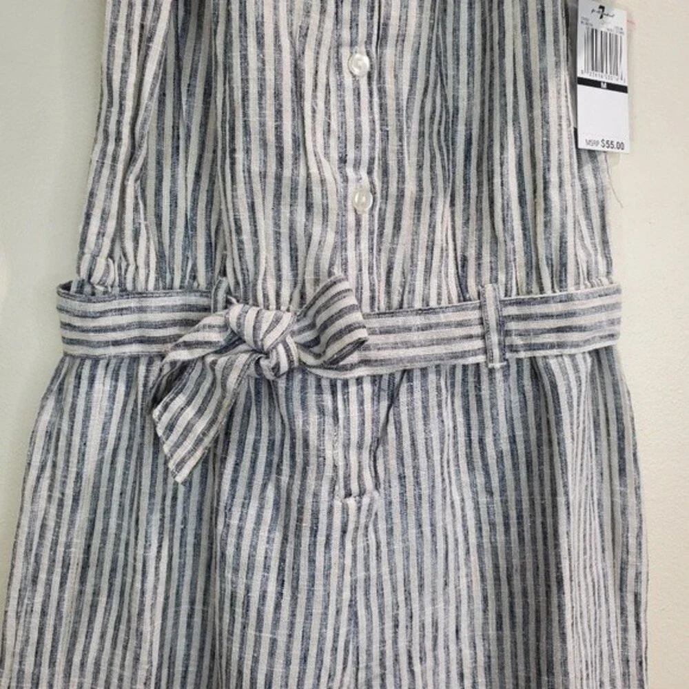 7 for all mankind blue and white jumpsuit medium nwt